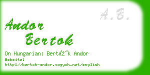 andor bertok business card